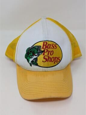 Bass Pro Shops Hat Outdoor Fishing Hunting Trucker Mesh SnapBack Cap Yellow